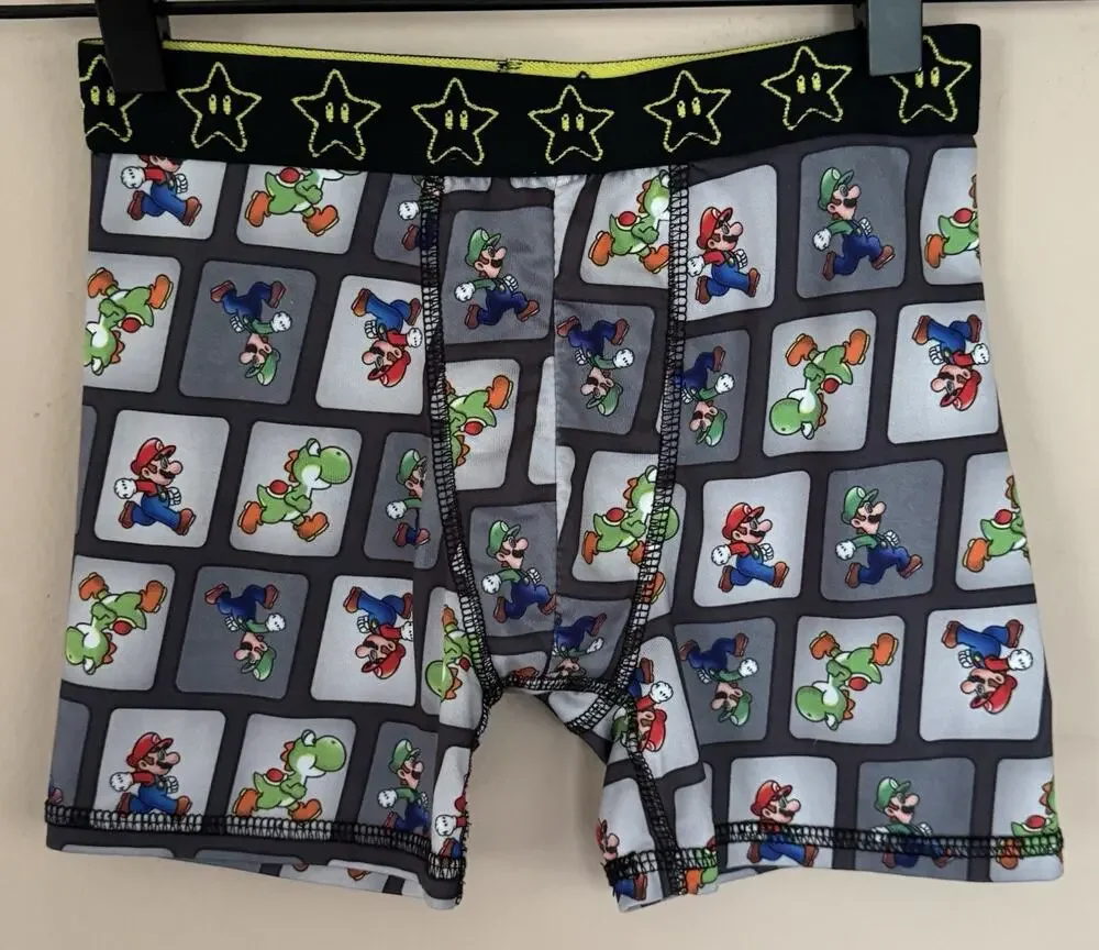 Three Super Mario Brothers Boys Boxer Briefs M (8)